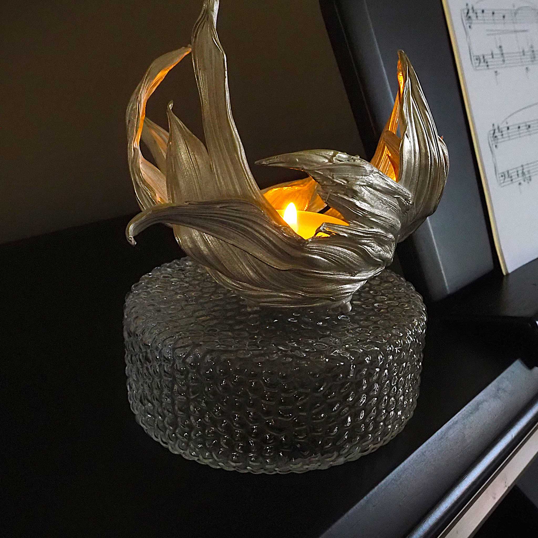 Blossom Candleholder Cast in Sterling Silver